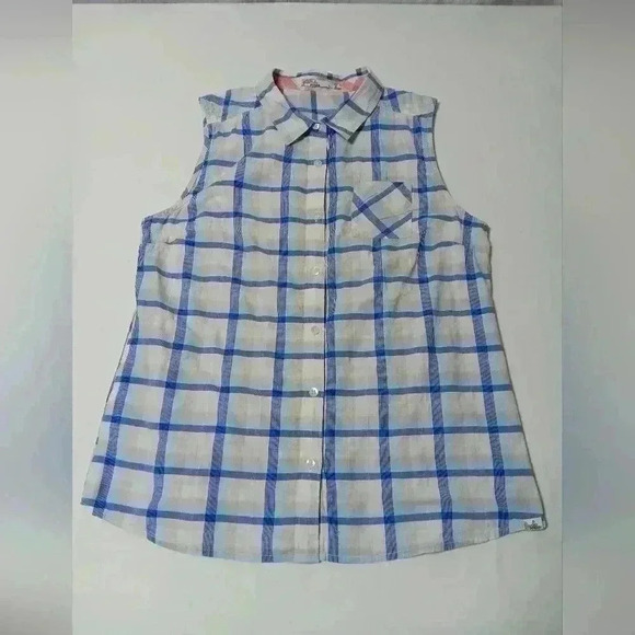 Prana Cotton Sleeveless button down shirt. Ladies size L - Picture 2 of 5